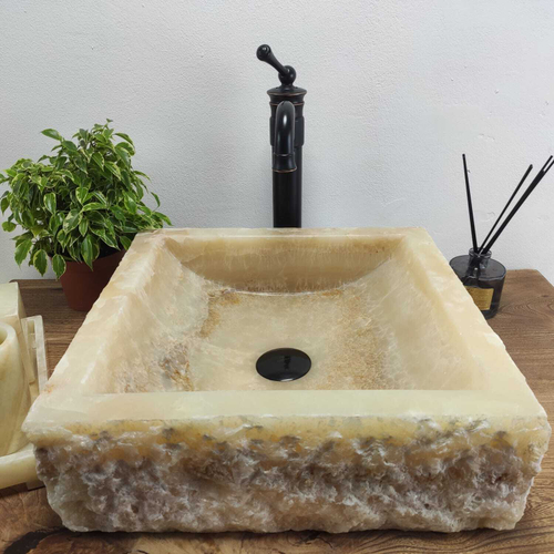 Раковина из оникса Square Yellow Marmo SO-60903 40*40*13