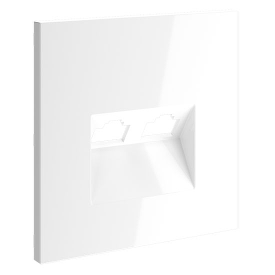 Накладка для розетки компьютерной двойной RJ45+RJ45 кат.6, S70 (белый глянцевый)