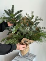 Хвоя - охапка для вазы из нобилиса, эвкалипта, кедра, кипариса и пихты