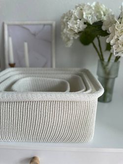 Набор из 4-х корзин для хранения Sustainable collection, молочный