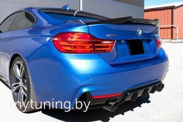 Диффузор заднего бампера глянцево - черный V.1 для BMW 4 F32 F33 F36 2013-2020 Coupe Cabrio Gran Coupe