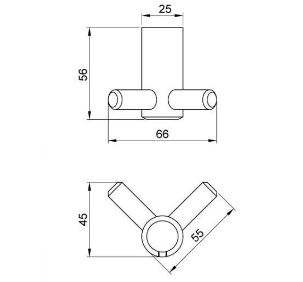 Крючок для ванны двойной нерж сталь ROMA 16821.S матовый