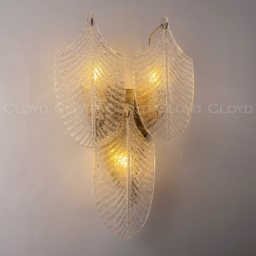 Бра Cloyd BONGA-A W3 / выс. 50 см - золото - прозрачн. стекло (арт.20437)