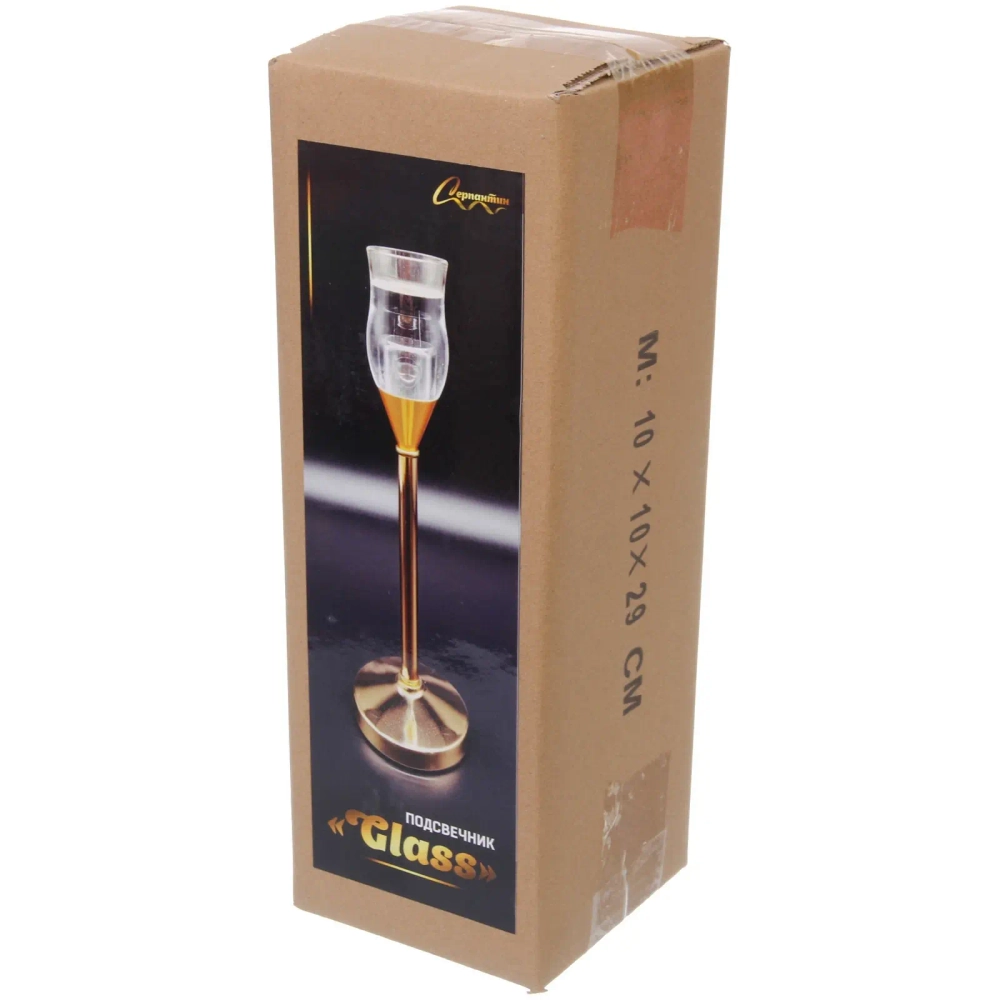 Подсвечник «GLASS» 3,3*9*27 см, Золото