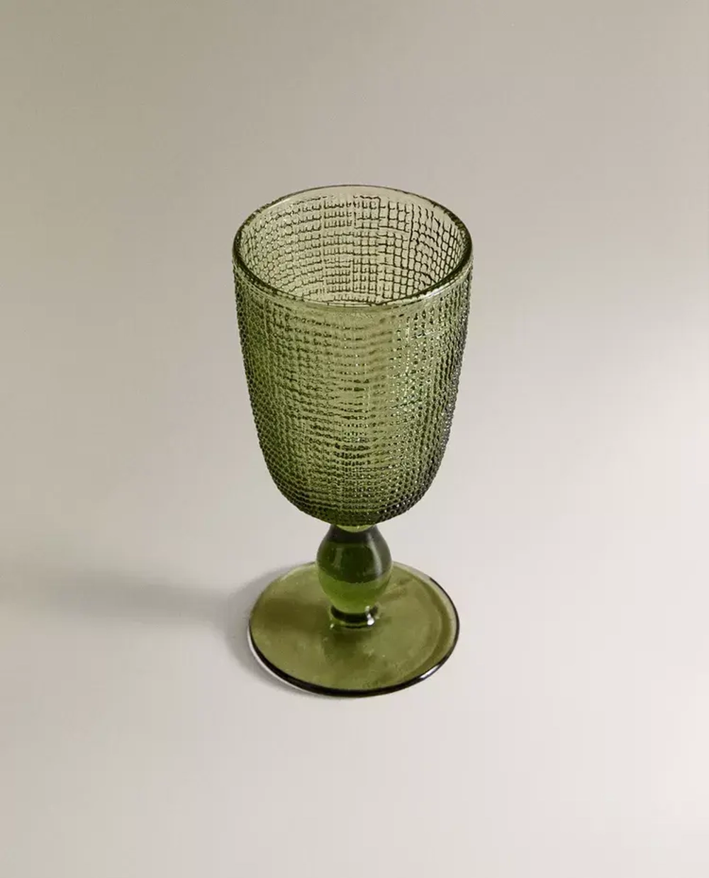 ZARA HOME БОКАЛ ИЗ РЕЛЬЕФНОГО СТЕКЛА, ЗЕЛЕНЫЙ