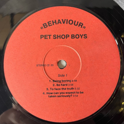 Винтажная виниловая пластинка LP Pet Shop Boys Behaviour (Россия 1992)
