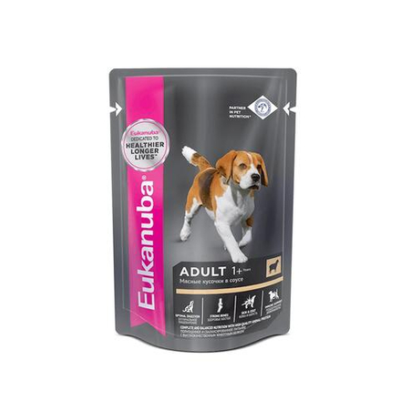 Корм для собак Eukanuba Adult All Breed влажный рацион с ягнёнком в соусе 100г