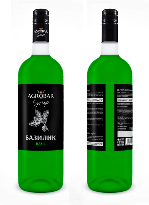 Сироп «AGROBAR» со вкусом «Базилик» (Basil Syrup), 1 л.