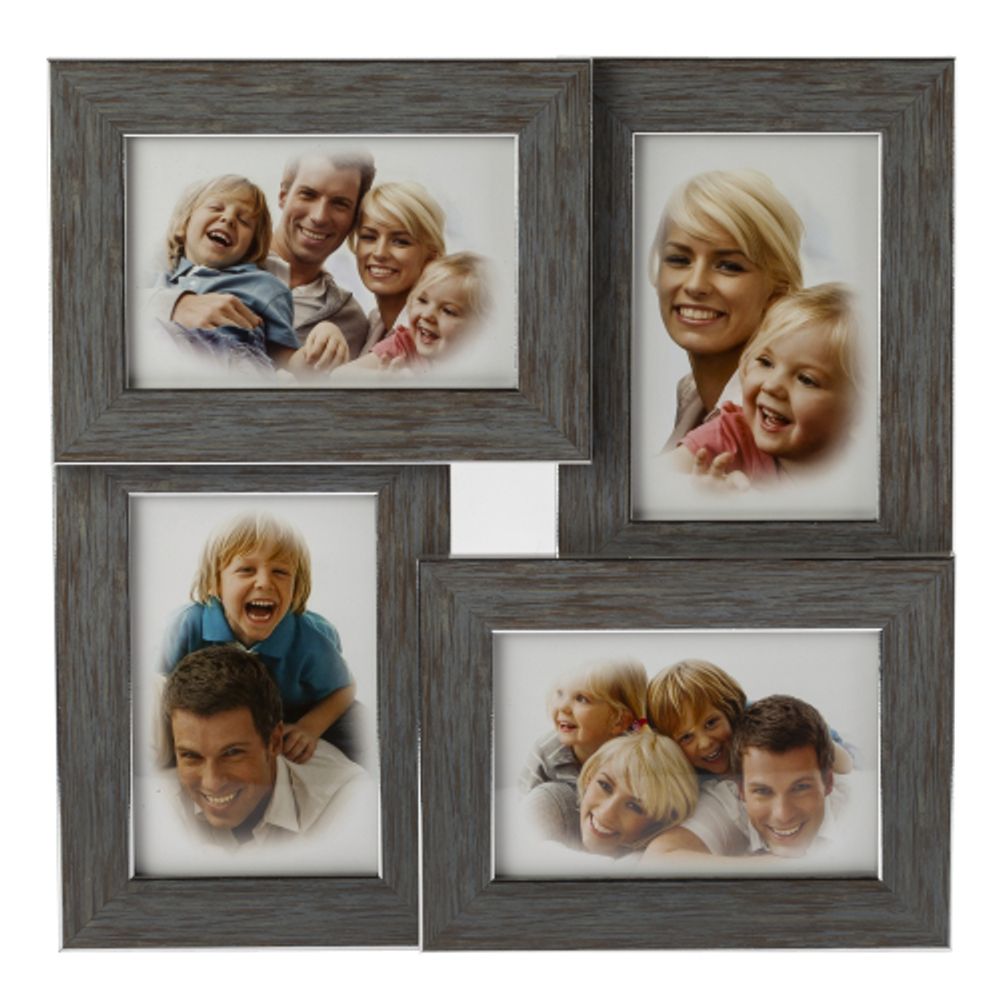 Фоторамка Image Art PL88-4 пластиковая мультирамка квадратная размер фото 10х15 цвет морозное серебро рамка на 4 фото | Image Art