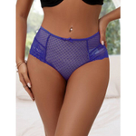 Трусики на высокой посадке Lace Strappy, синие, XL-2XL