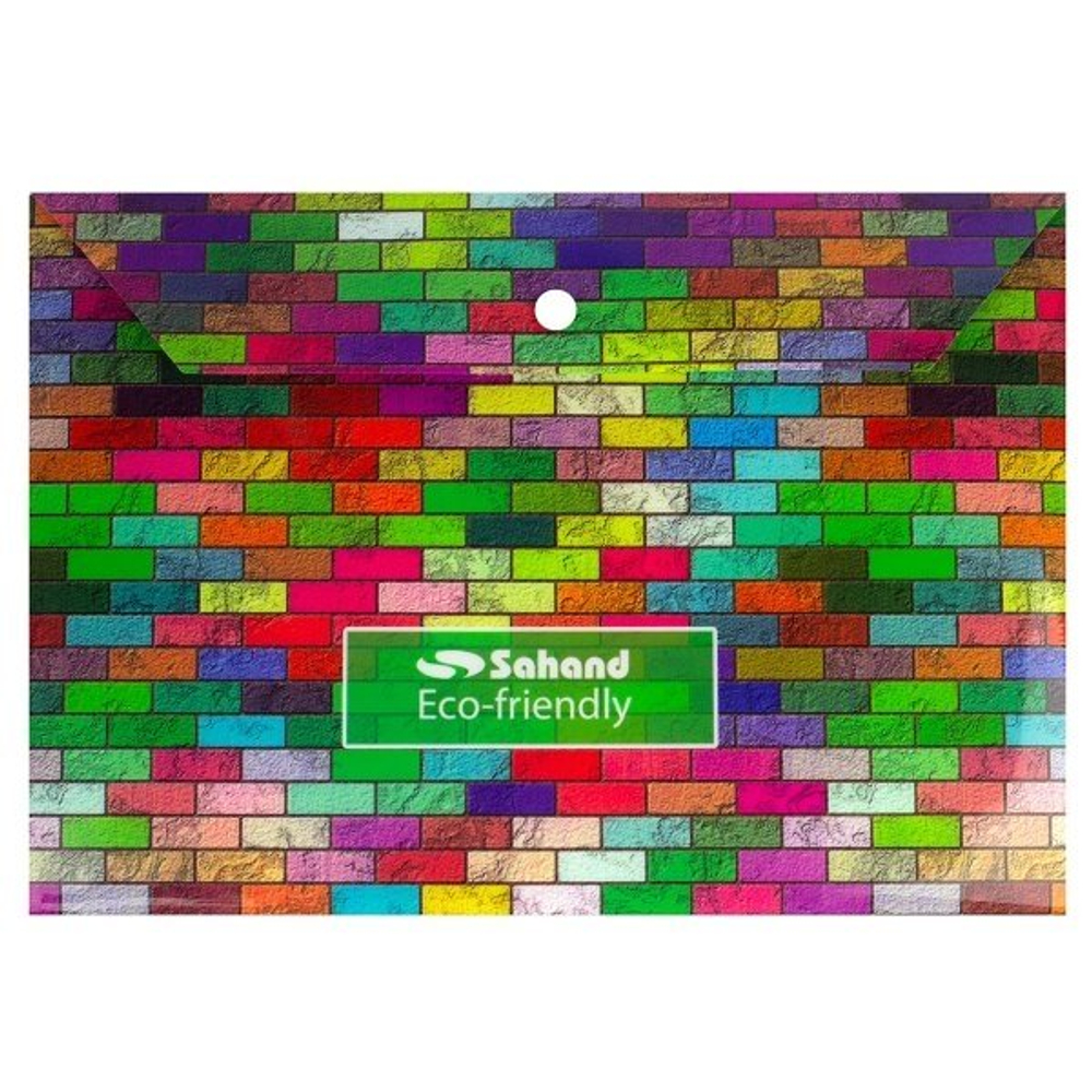 Папка-конверт на кнопке Sahand A4, 220х320 мм, 180 мкм, ассорти, с рисунком, "Modern"