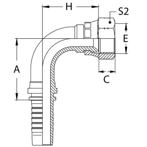 Фитинг DN 08 JIC (Г) 1/2 (90)