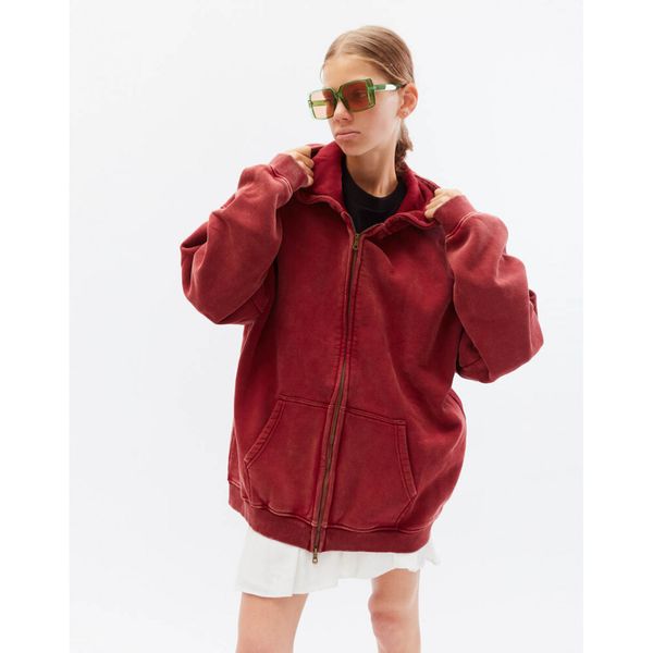 Худи вареный Zip Борщ ретро-красный - фото 5