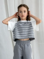 Футболка для девочки укороченная оверсайз