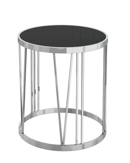 GY-ET7738 Стол журнальный черное стекло/хром d50*55см