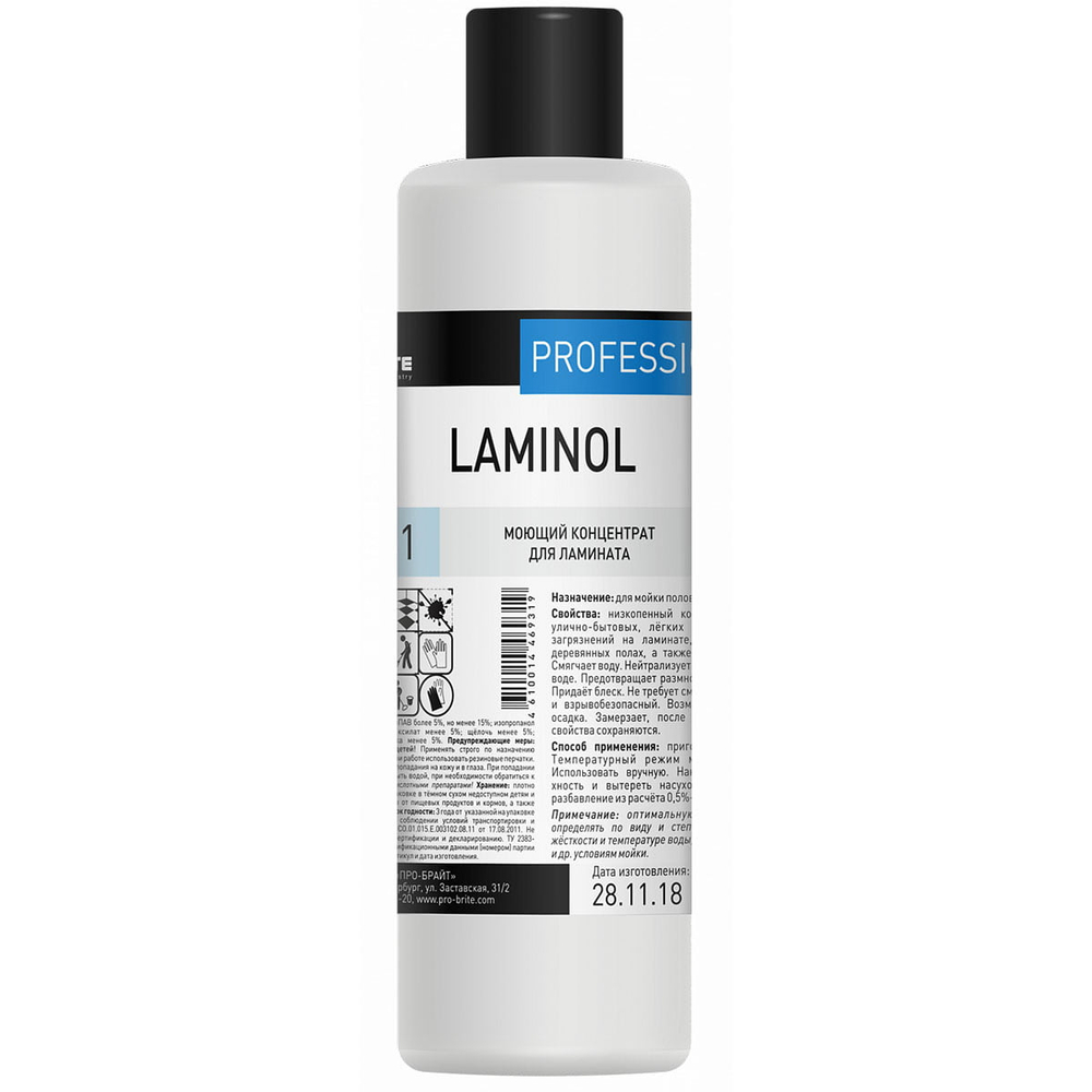 Средство для мытья паркета и ламината Pro-Brite Laminol 023-1 низкопенный концентрат 1 л