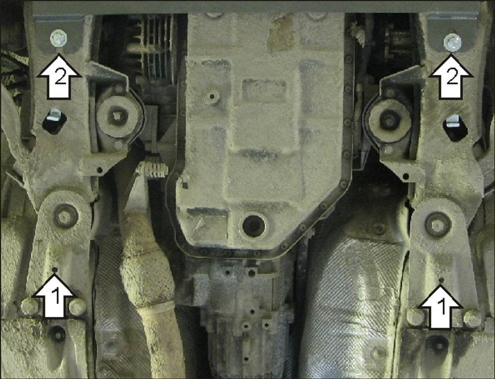 Защита КПП. 2 мм, Сталь. для Audi A4 2000-2004 MOTODOR.00123