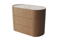 Комод Lagom 3 ящика ширина 100 см (орех, камень LC)