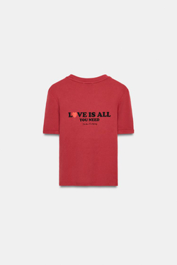 ZARA ФУТБОЛКА С НАДПИСЬЮ, КРАСНЫЙ