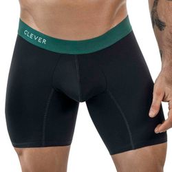 Мужские трусы боксеры черные удлиненные Clever Moda AUDAZ LONG BOXER 186811