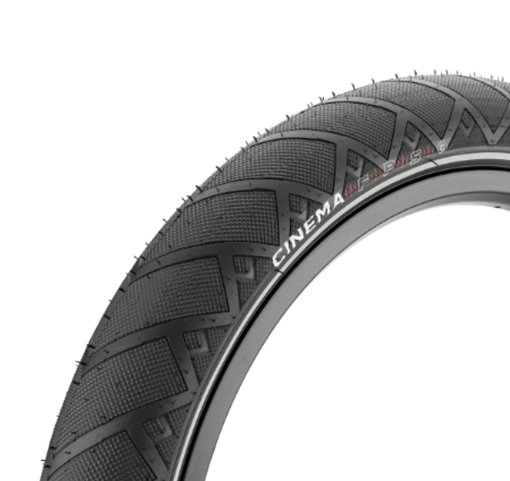 BMX Покрышка Cinema FPS 2,50" Black w/ Reflective Strip 2.50" 60psi (черный / светоотражающая полоса