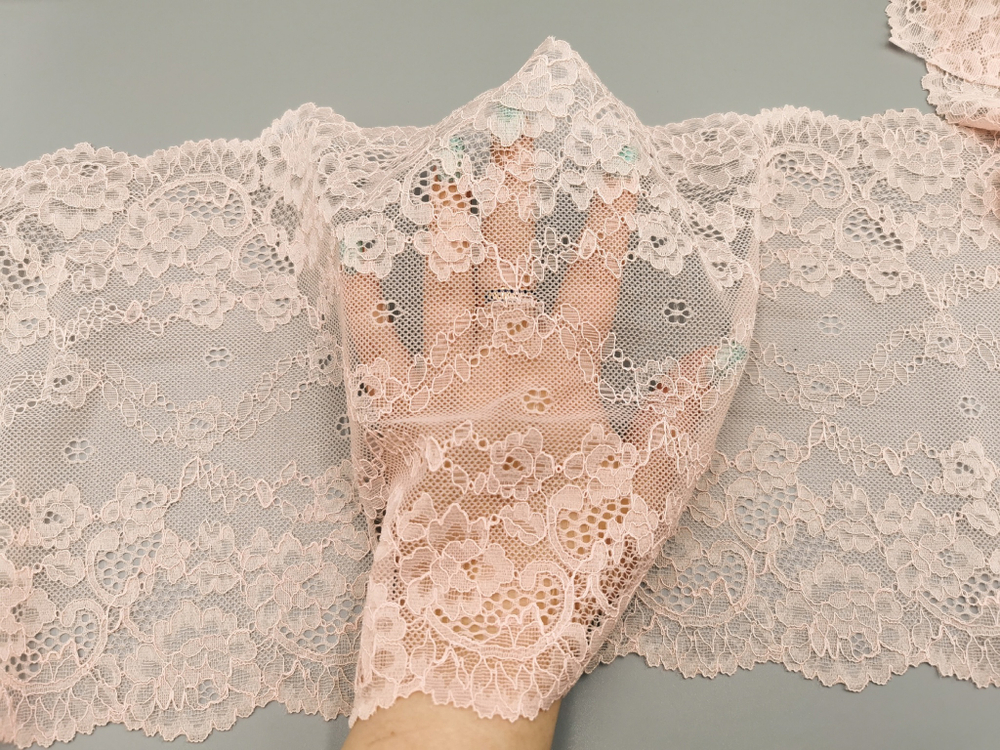 Эластичное кружево, лосось (персиковое), 22 см, (Арт: EK-2778), м