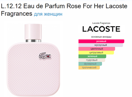 Lacoste L.12.12 Rose 100ml (duty free парфюмерия)