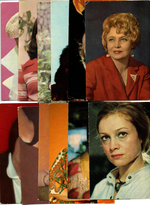 №62 Открытки Артисты и актёры СССР 1970–1980-е г. 25 штук. Цветные, чистые, без повторов