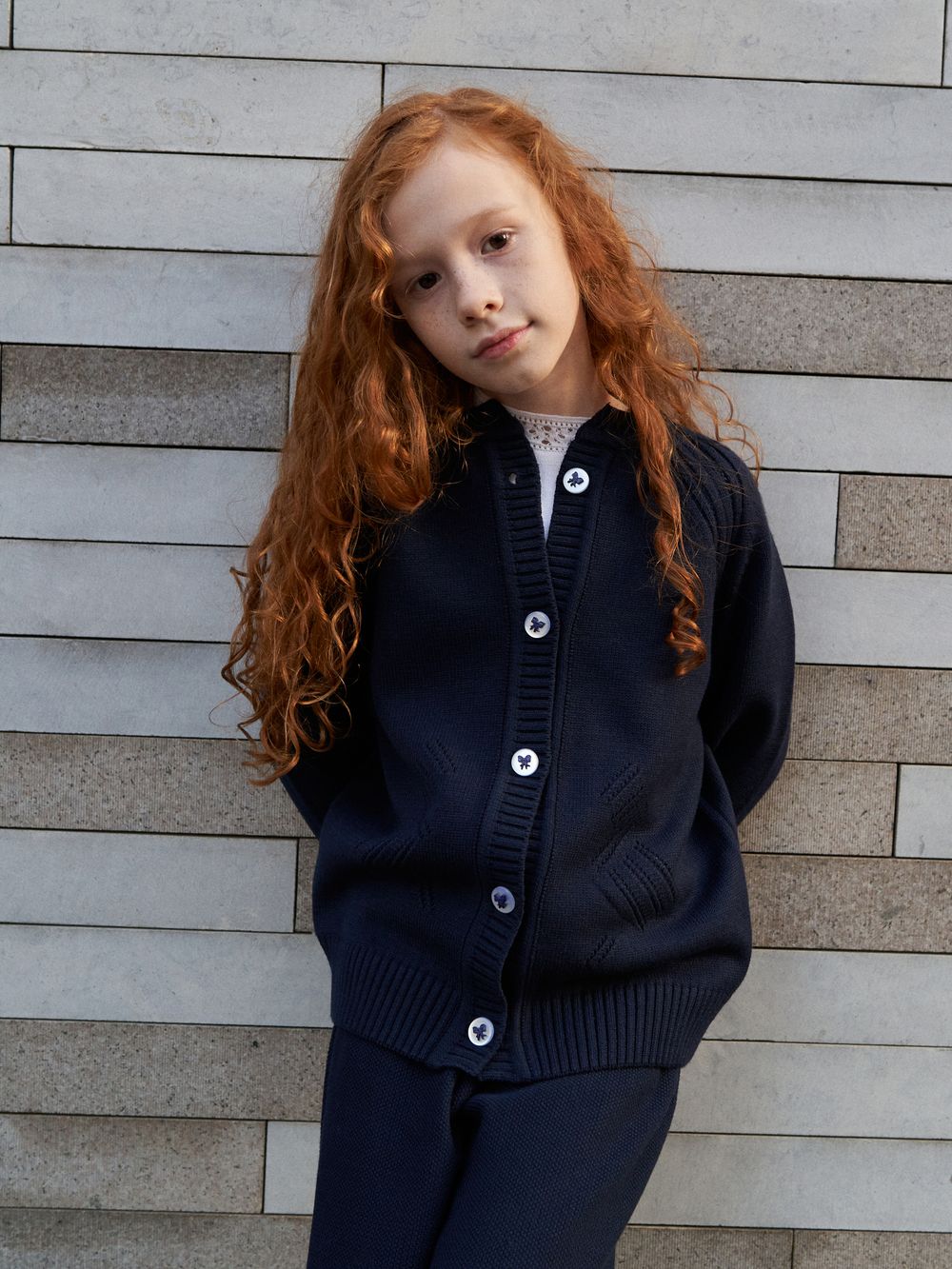 Кардиган для девочки AT941 синий
