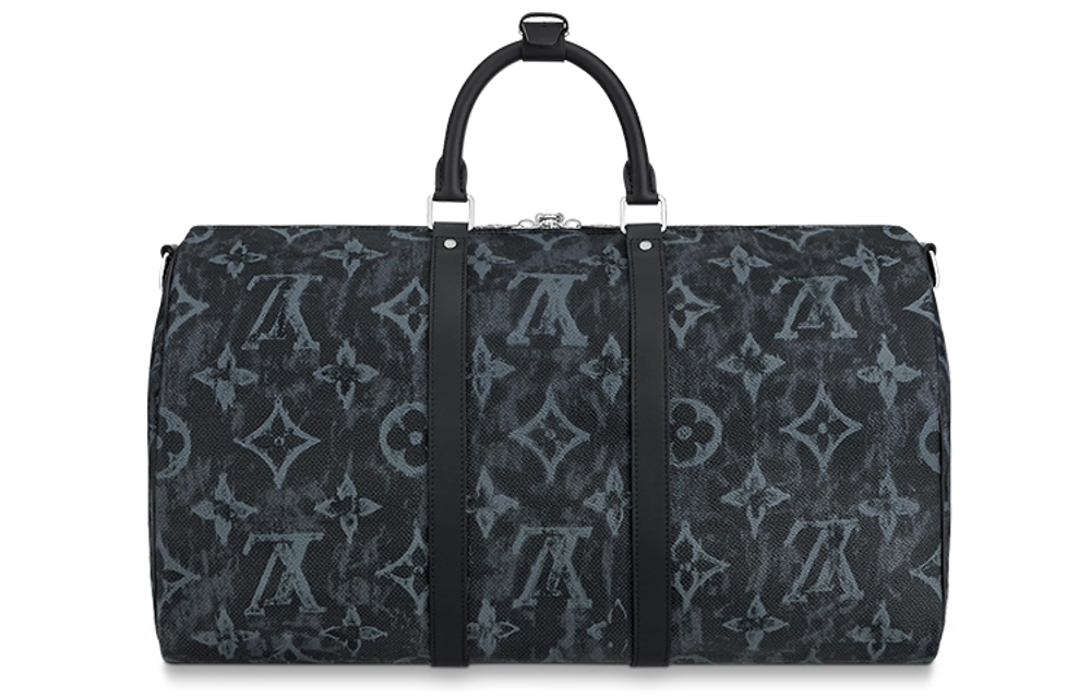 LOUIS VUITTON Monogram Pastel Noir Canvas Keepall Bandouliere 50