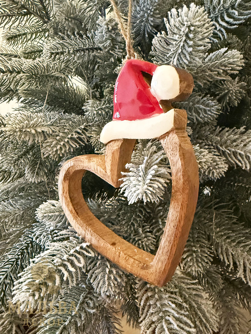 Декор подвесной "Сердце в колпачке" 12,5xH17 см + 6см подвес