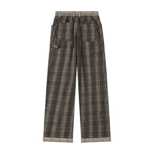 Брюки Ymkashix Velvet Tartan коричневые / черные