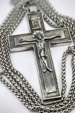 Крест священника “Павловский” с распятием XII век (серебрение)