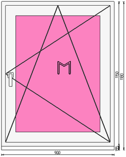 Пластиковое окно 1150 х 900 ТермА Эко + Москитная сетка