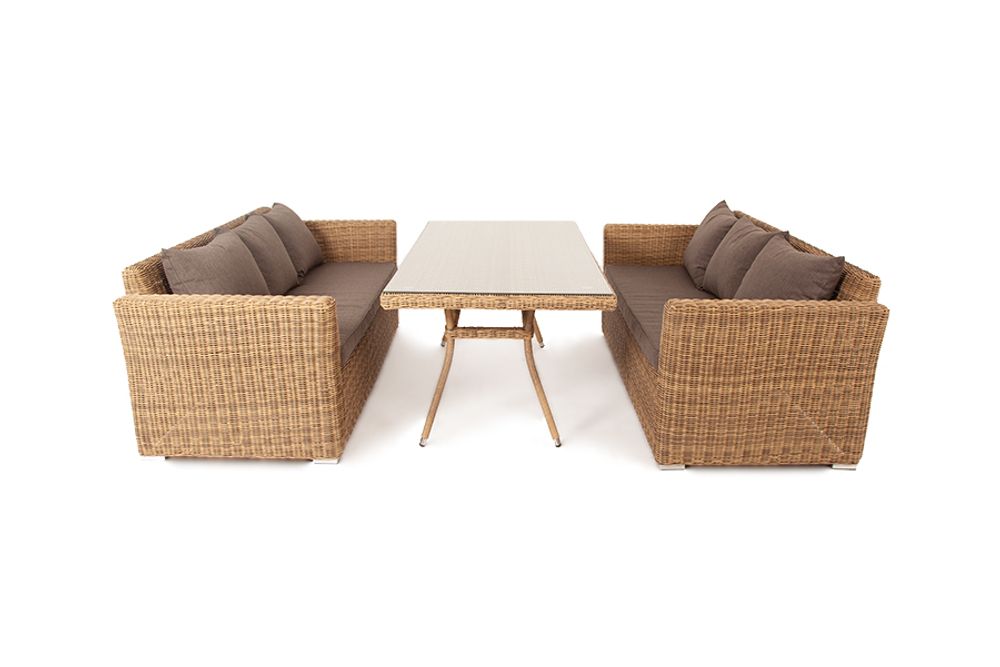 "Мокко Дабл" обеденная группа из искусственного ротанга, цвет соломенный