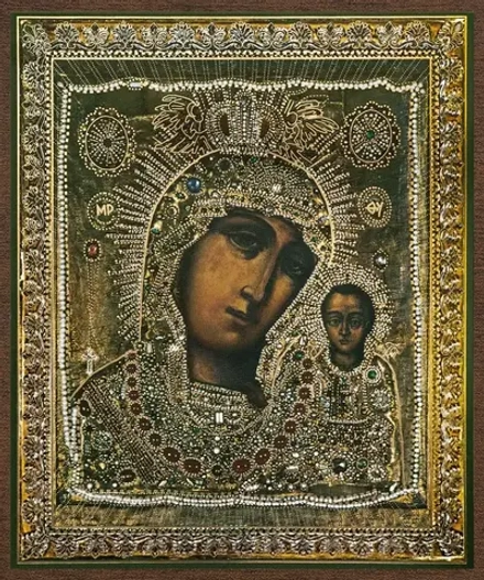 Икона БМ "Казанская в ризе" 10х12 на МДФ-6