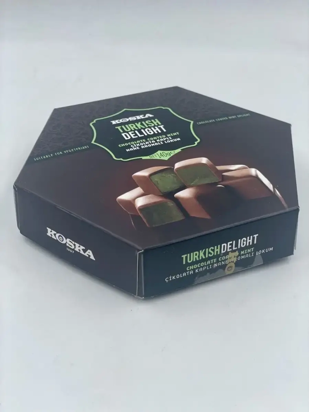 Турецкий рахат лукум в молочном шоколаде с мятным вкусом