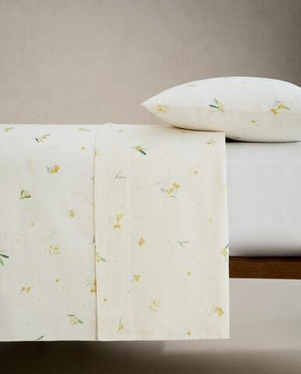 Пододеяльник Zara Home, лён 55%, хлопок 45%, с цветочным принтом, 7116/088