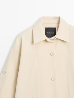 Massimo Dutti Хлопковый тренч, светло-желтый