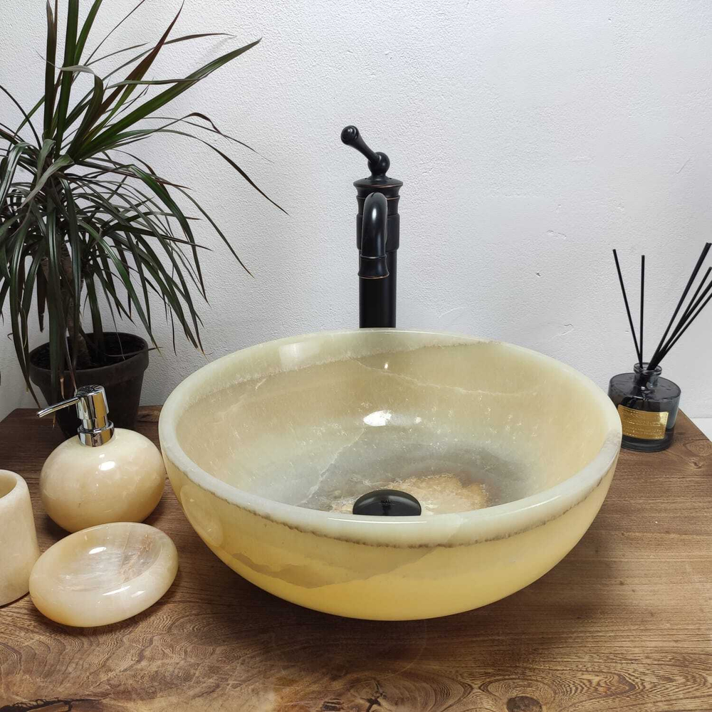 Раковина из оникса Bowl Yellow TinLip BO-60975 40*40*15