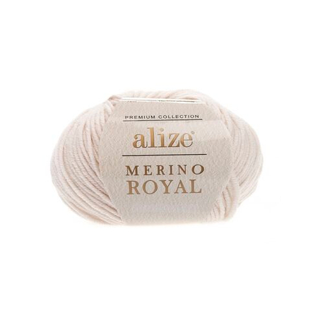 Мерино роял (Merino royal) пряжа Alize 100%шерсть5х50г/100м 67 слонова кость