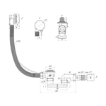 Обвязка на ванну  1 1/2*40 полуавтомат ЕM701 АНИ пласт (пластик хром)