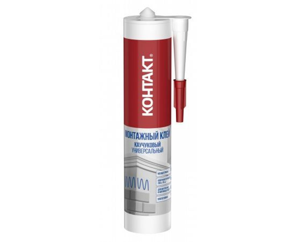 Клей монтажный КОНТАКТ каучуковый 280мл, универс., бежевый, 24501