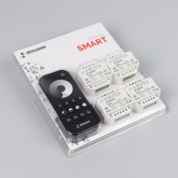 INTELLIGENT ARLIGHT Диммер SMART-SET-TRIAC-601-72-DIM-PD-IN Black (230V, 1x1.5A, x4, ПДУ 10кн, 2.4G) (IARL, IP20 Пластик, 5 лет) 036199