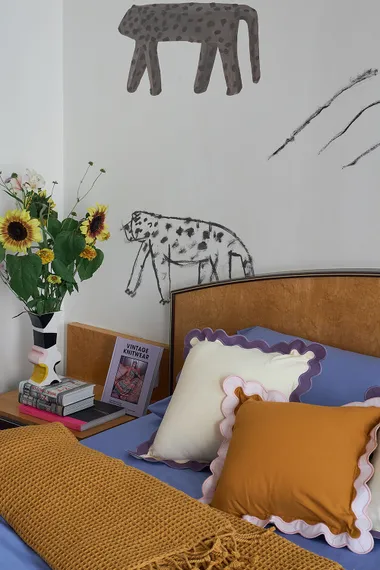 Чехол на подушку с контрастным кантом сиреневого цвета из коллекции trendy ruffles, 40х40 см