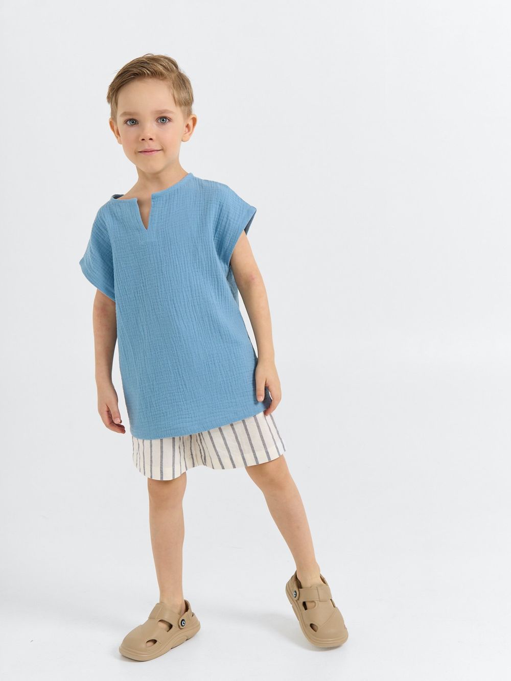 Шорты хлопковые "Полоска Уголь"