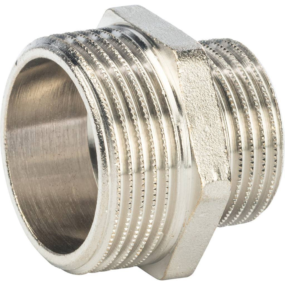 Ниппель STOUT переходной никелированный 1 1/4"x1" НР/НР