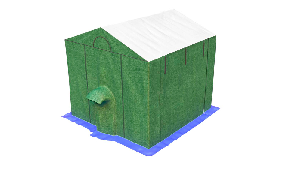 Палатка сварщика МногоТентов нефтяник 2x2x2,1 м. (Стены брезент ОП/крыша ткань ПВХ).