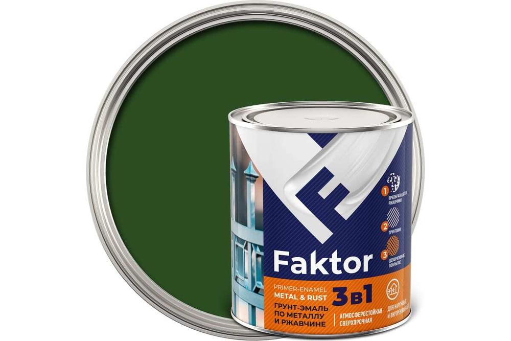 Грунт алкидный Faktor универсальный красно-коричневый (0,8кг)