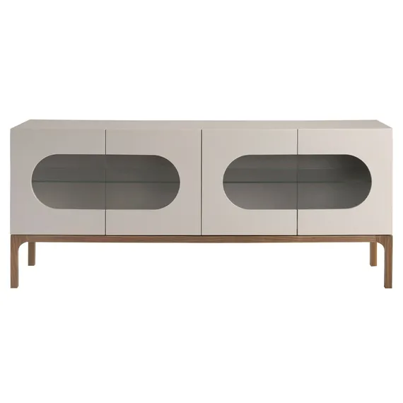 Сервант 3241/CP2205E1 из серого и орехового дерева с внутренней подсветкой